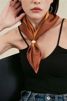 Silk Scarf Rau Cov plaub hau Curly