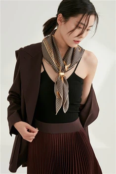 Silk Scarf Rau Cov plaub hau qhwv thaum hmo ntuj